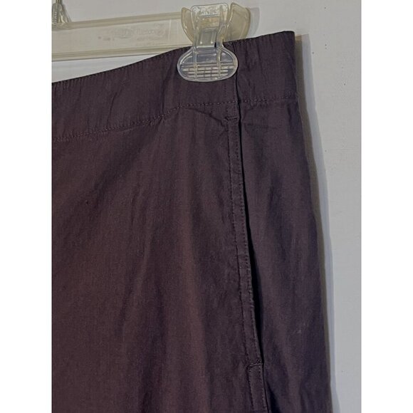 Vince Chocolate Brown Linen blend Wide Leg Capri Culottes Crop Pants - Picture 6 of 10